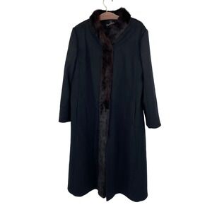 Vintage Elegant Fashions Women's Size XL Wool Fur Trimmed Coat New York